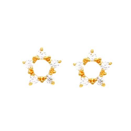 Fabienne - Wholesale Stud/post earrings - CUBIC OPEN FLOWER STUD ER GOLD/CLEAR0