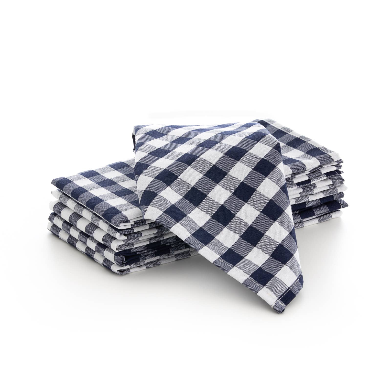 GAMUSI - Wholesale Dinner & Cloth Napkin - Set of 6 cotton fabric napkins with gingham checks 45x45 cm2