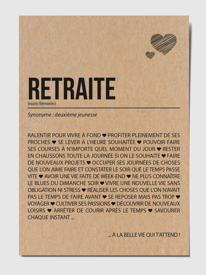 Carte postale définition Retraite pour la vente par HappyWeSisters