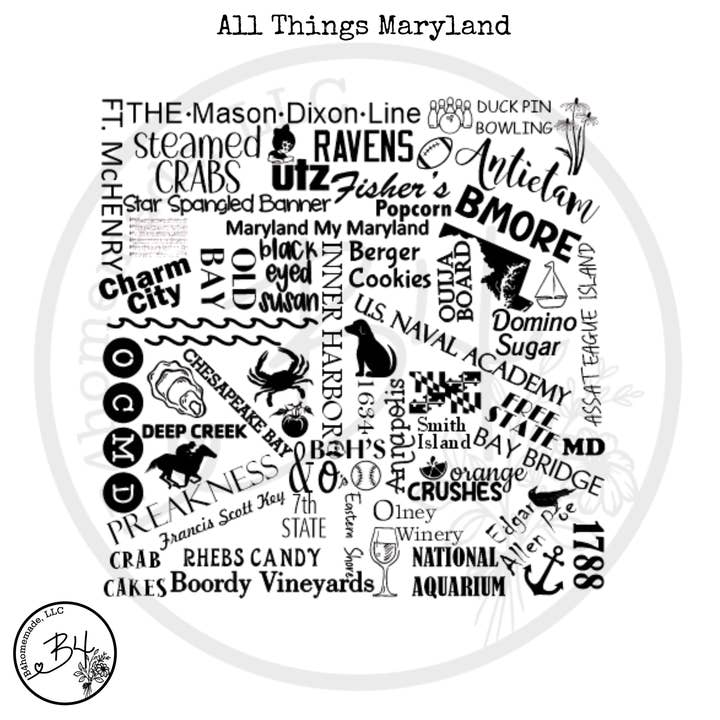 B4homemade, LLC - Wholesale Coasters - All Things Maryland Cork Coaster 2