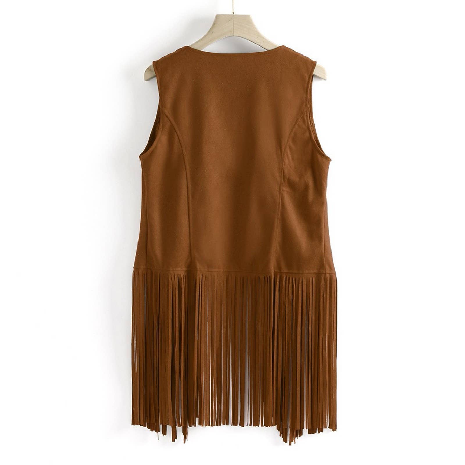 Rosa Clothing - Wholesale Outerwear Vest - Women's - Fashion Thin Tassel Slim Sleeveless Vest6