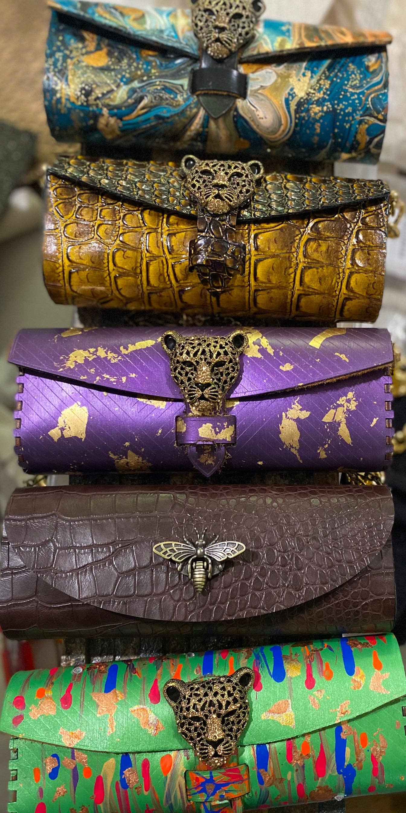 AJ Moore - Venta al por mayor Bolso de mano - Mujer - Clutch Oro Morado2