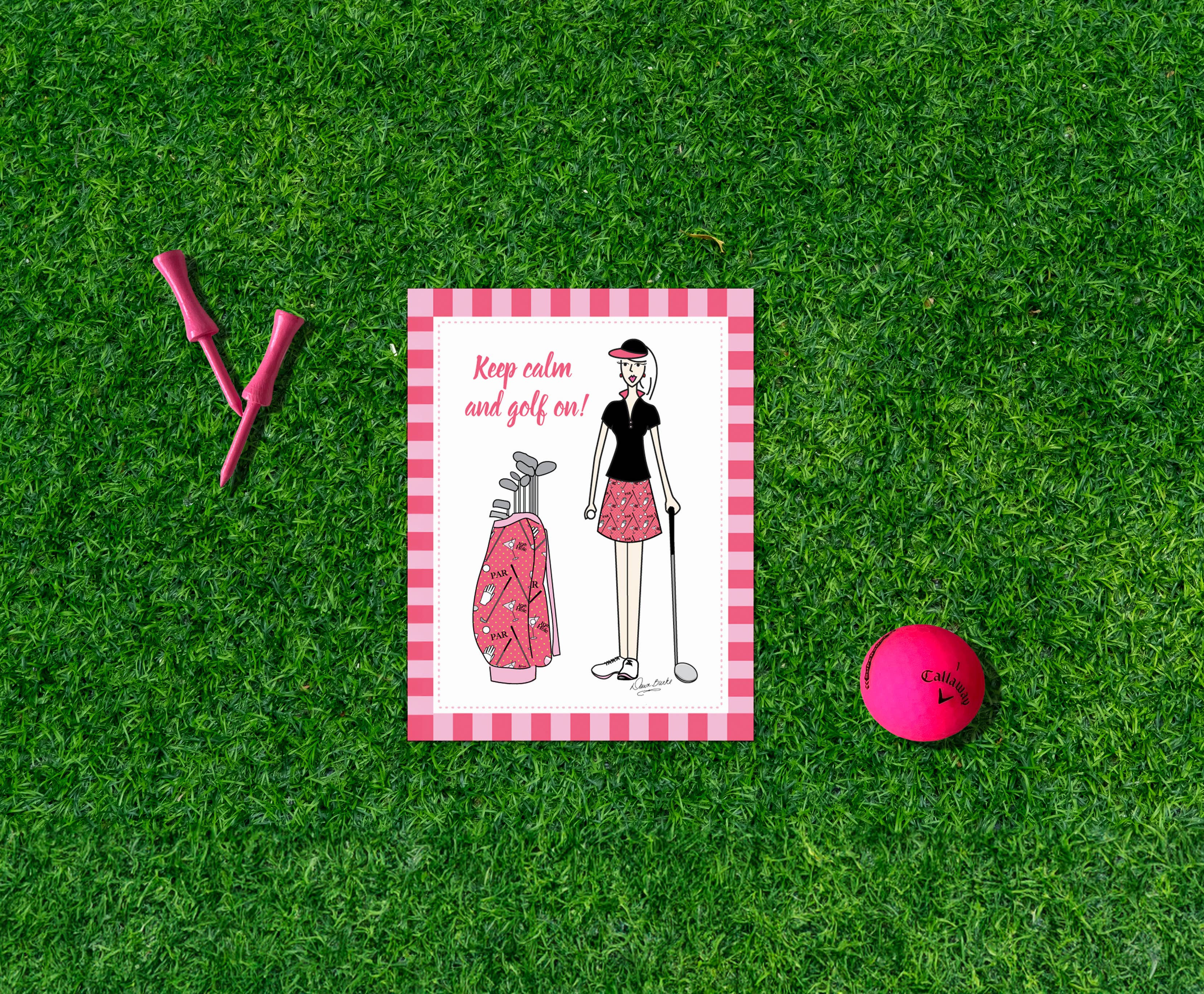 Dawn of Designs - Wholesale Stationery/Notecard Set - Women's Golf Boxed Card Set- 4 cards6