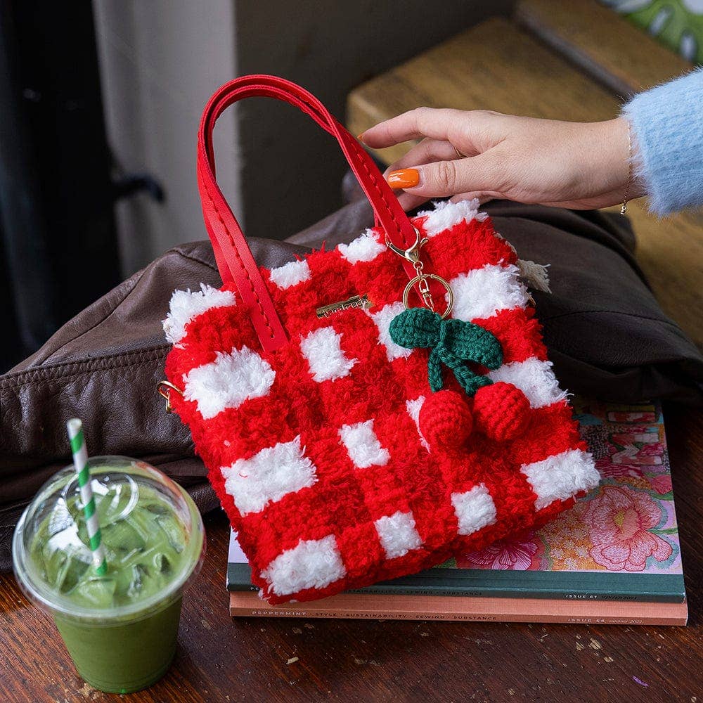 Craft Club - Wholesale DIY Craft Kit - RED GINGHAM - Woven Tote Bag Kit6