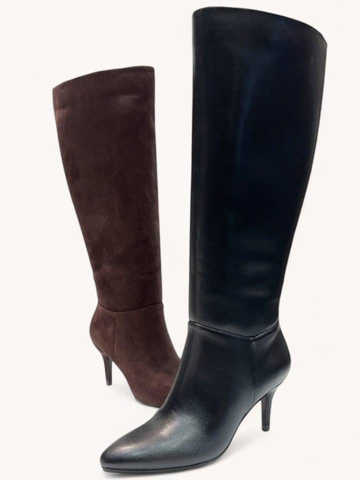 POINTED-TOE STILETTO KITTEN HEEL TALL BOOTS for wholesale by Oliccui