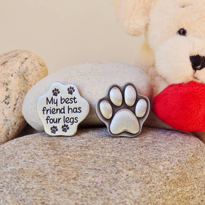 Abbey & CA Gift - Wholesale Keepsake Coin/Token - Paw Print Pocket Tokens