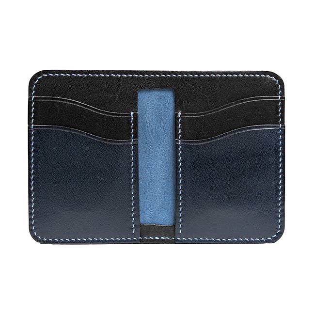 Leather Vertical Bifold Card wallet | Black for wholesale by Artisanallab