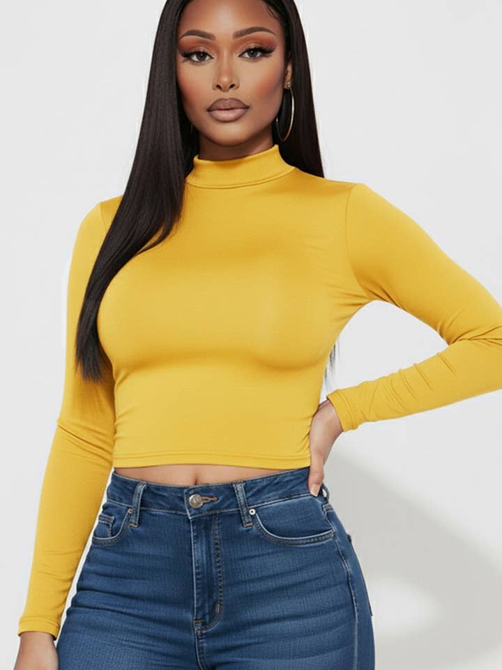 CAPELLA APPAREL - Vente Haut en maille – femme - Haut uni à col montant15