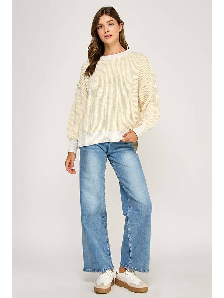 Miss Love - Wholesale Knit Sweater - Women's - Super Soft Strip Sweater34