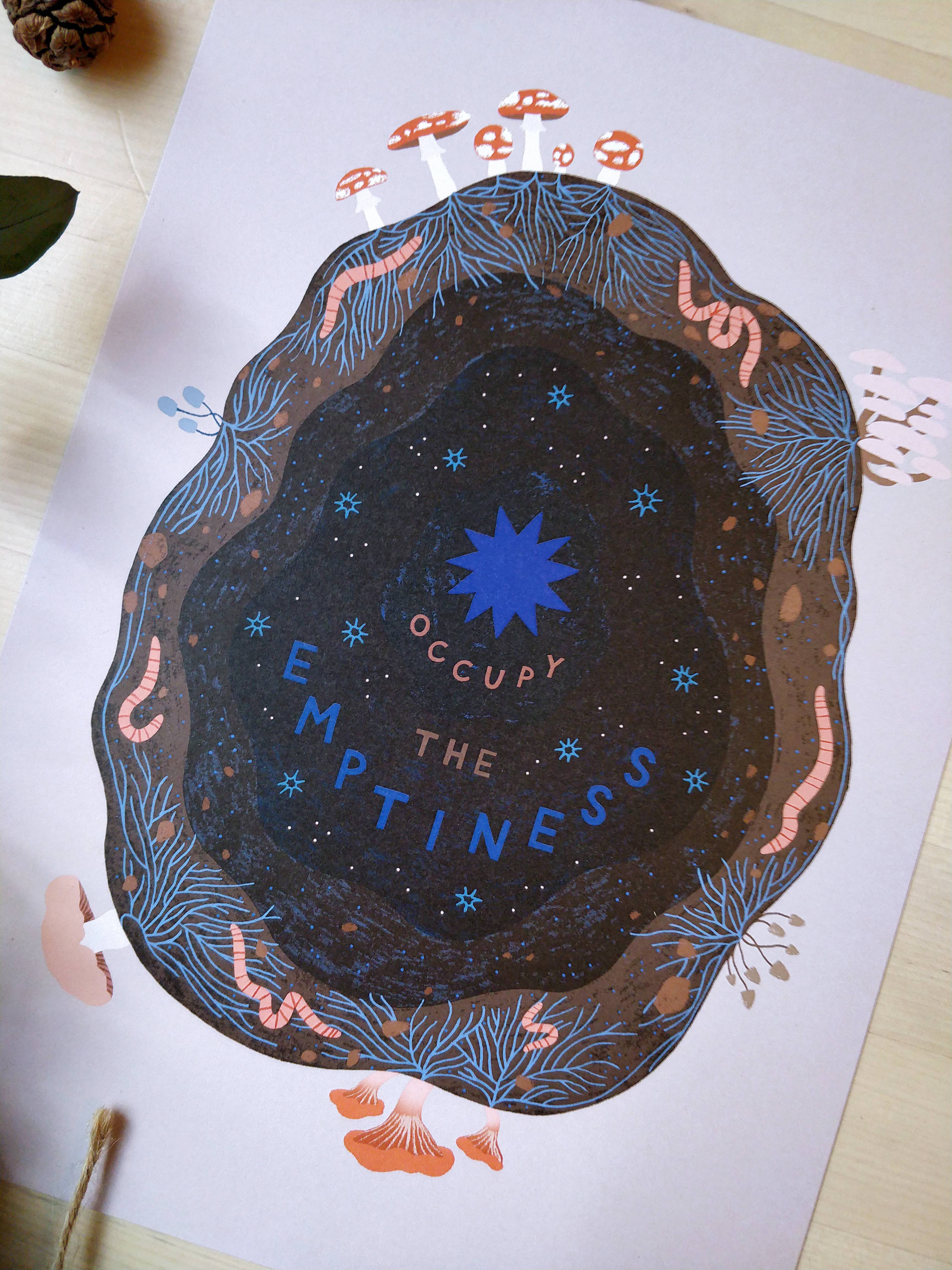 Lucy Scott Illustration - Wholesale Art Print - Occupy the Emptiness Print, Mindful Illustrated Art Print5