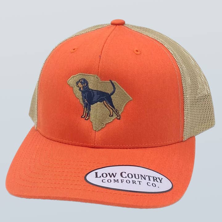 South Carolina Coonhound Orange/Khaki Hat for wholesale by Riverbed Threads