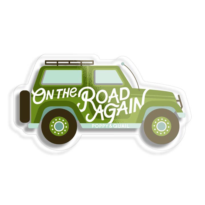 Jeep On the Road Again Sticker for wholesale by Poppy & Quail