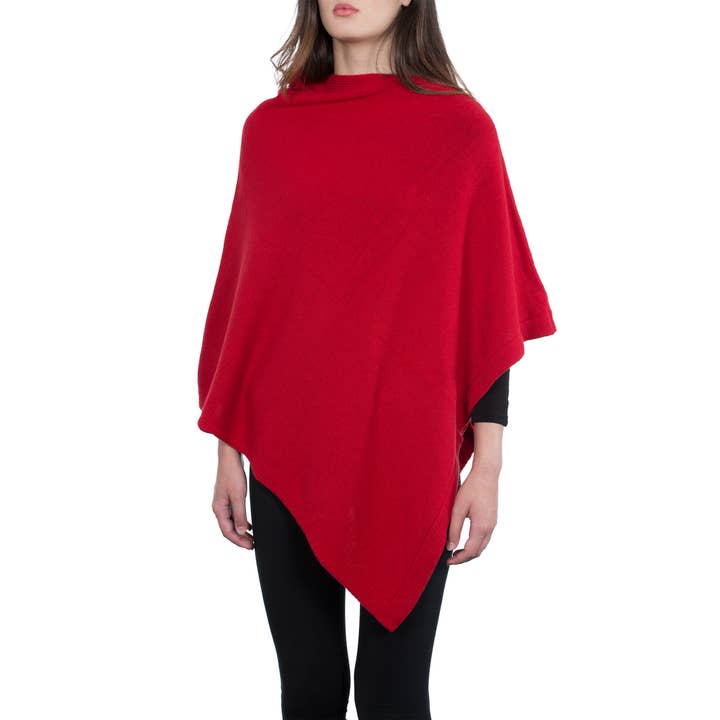 Assia di Brunetti Federica e C. s.a.s. - Vendita all'ingrosso Poncho - Donna - Moon - Poncho classico quadrato in misto cashmere