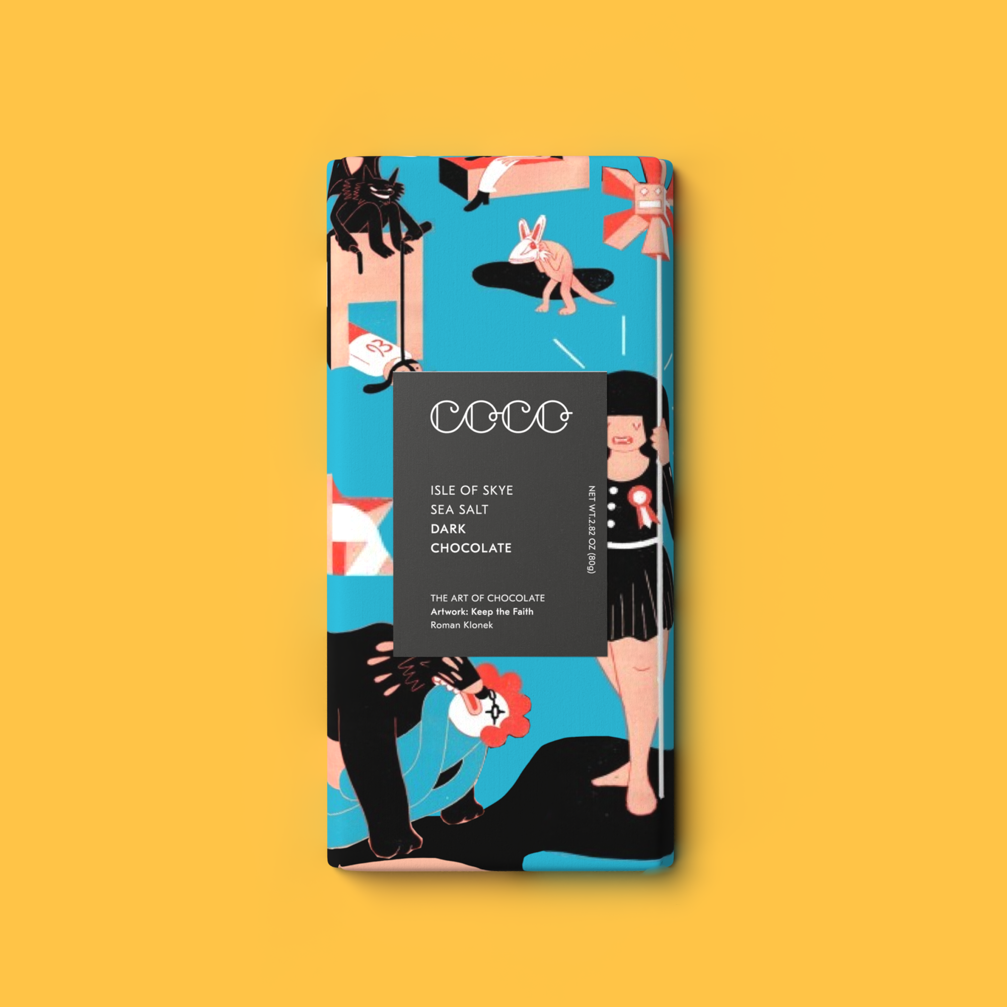 COCO Chocolatier [No duties when shipping to US!] - Wholesale Chocolate Bar - Isle of Skye Sea Salt Dark Chocolate Bar 80g (Pack of 12)1