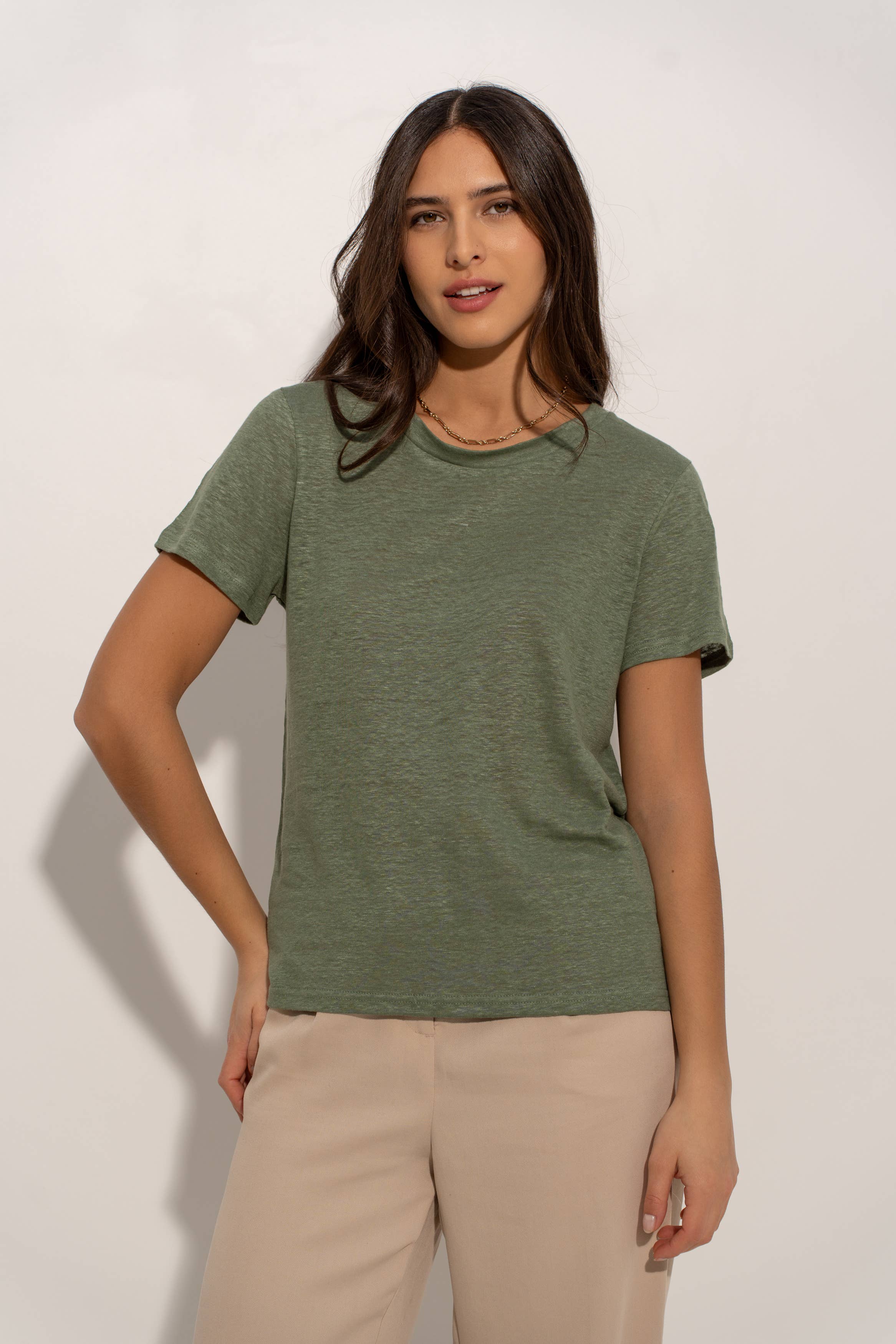 jw.atelier - Vente T-shirt – femme - T-shirt col rond en lin 1