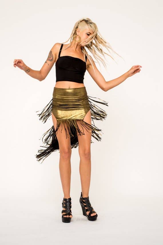 Omni Collection – Saia - Mulher por atacado – Saia de Franjas de 3 Camadas6