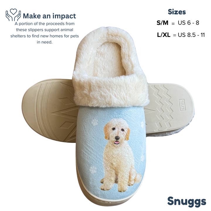 E&S Pets – Engroshandel Slippers - Unisex – Golden Doodle Snuggs Tøfler - Behagelig - Kæledyrselskere4