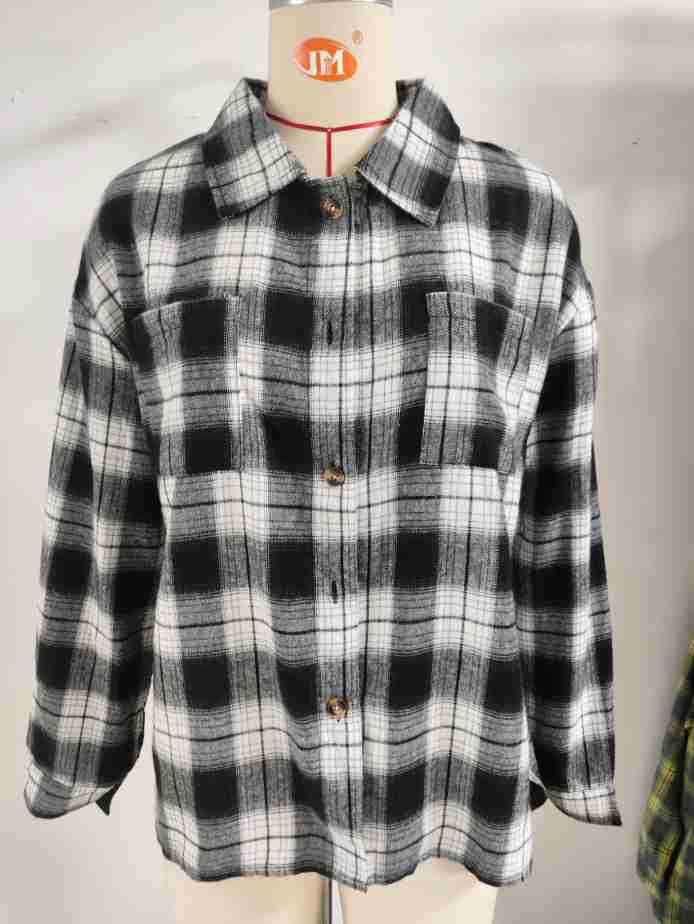 Rosa Clothing - Wholesale Shirt Jacket/Shacket - Women's - Rylor oversized plaid shirt3