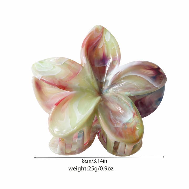 ACCITY - Wholesale Hair Clip - Women's - Marble Flower Hair Claw – Dual-Color & Stylish_CWAHA1040