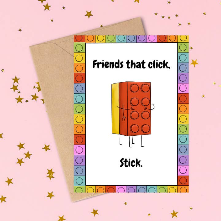 Friendship Greeting Card – Australian Made – Click Stick for wholesale by MFA Madeline Farley Art