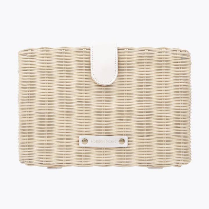 Modern Picnic - Vente Sac/boîte repas - Pochette à Collations en Osier – Pochette d'Été Isolée pour Femmes