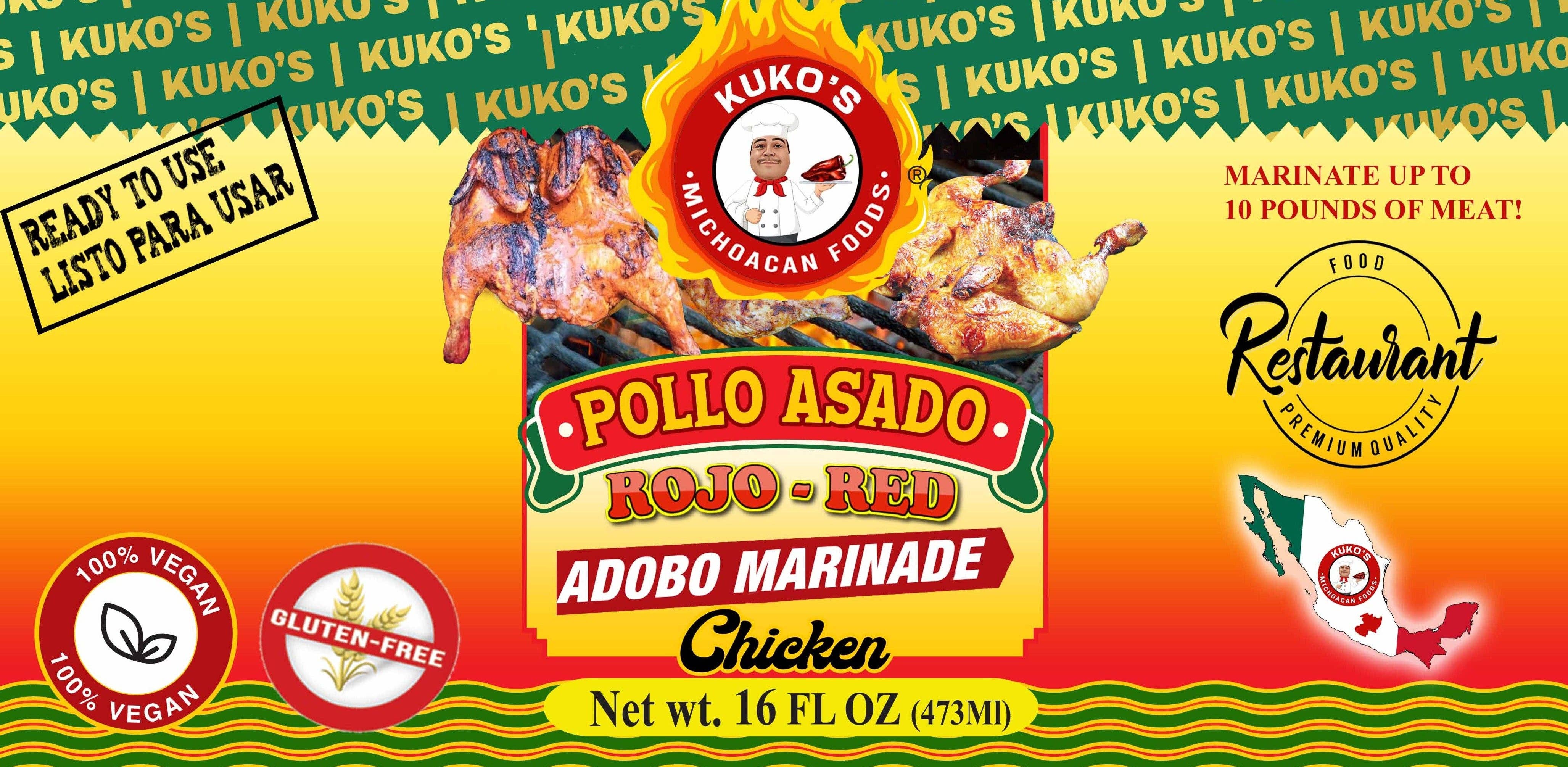 Kuko's adobos marinade sauce and seasoning - Wholesale Marinade - POLLO ASADO CON PINA Rojo Marinade2