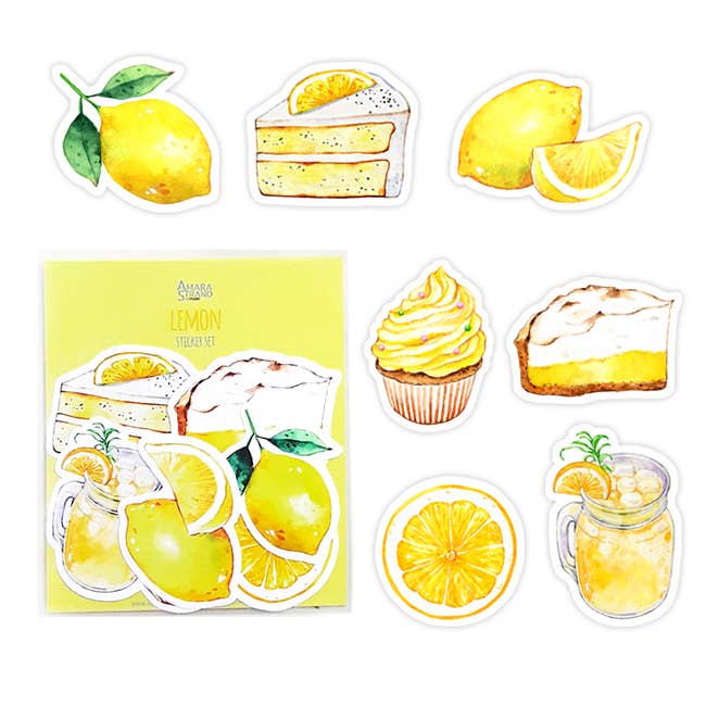 Lemon Sticker Set for wholesale by Amara Strand Studio