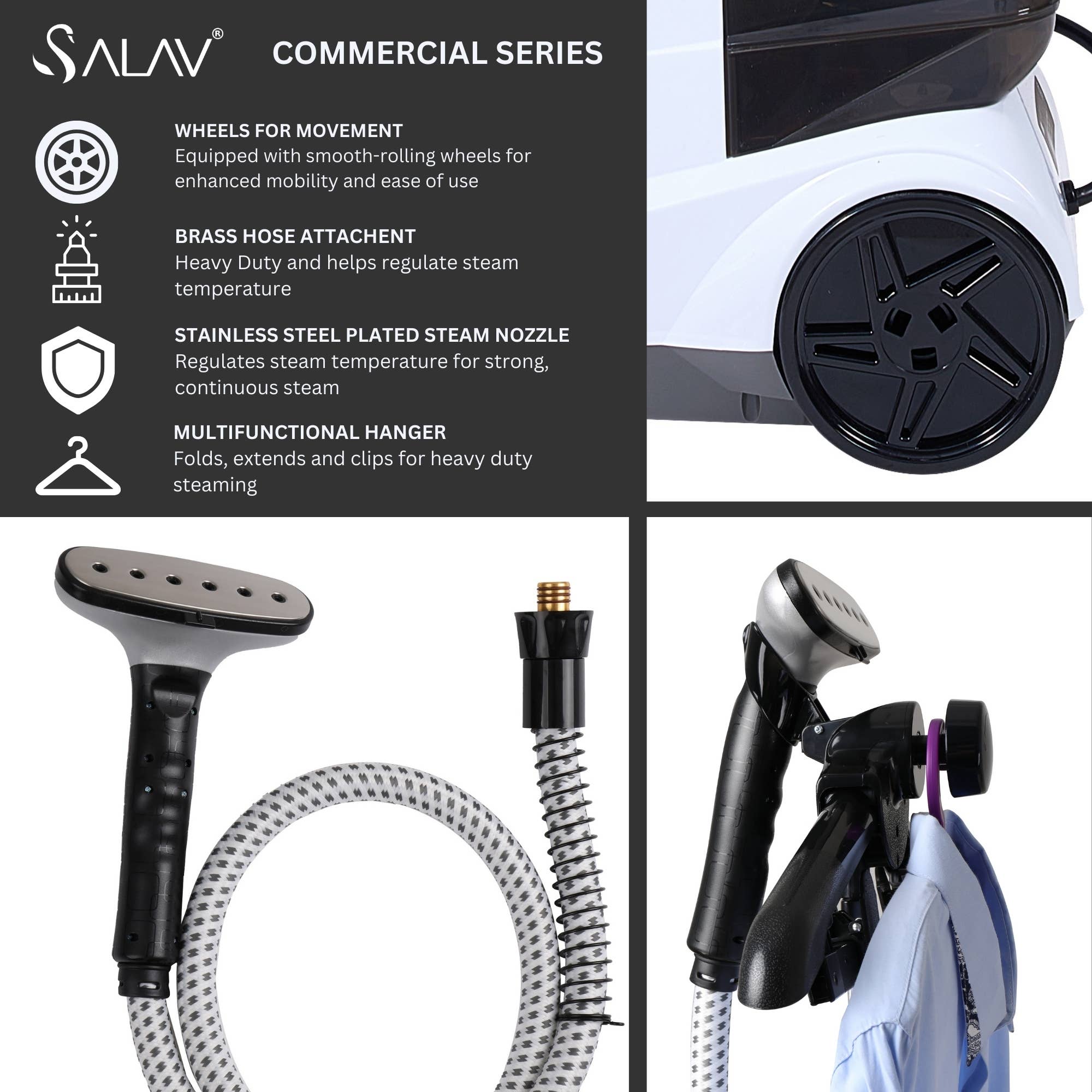 Salav-True & Tidy – Máquina de engomar a vapor por atacado – Passadeira a Vapor Comercial Salav com Desligamento Automático Integrado18