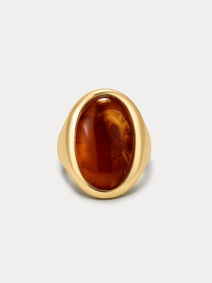 De Amber Honinghars Statement Ring voor wholesale door Luv AJ