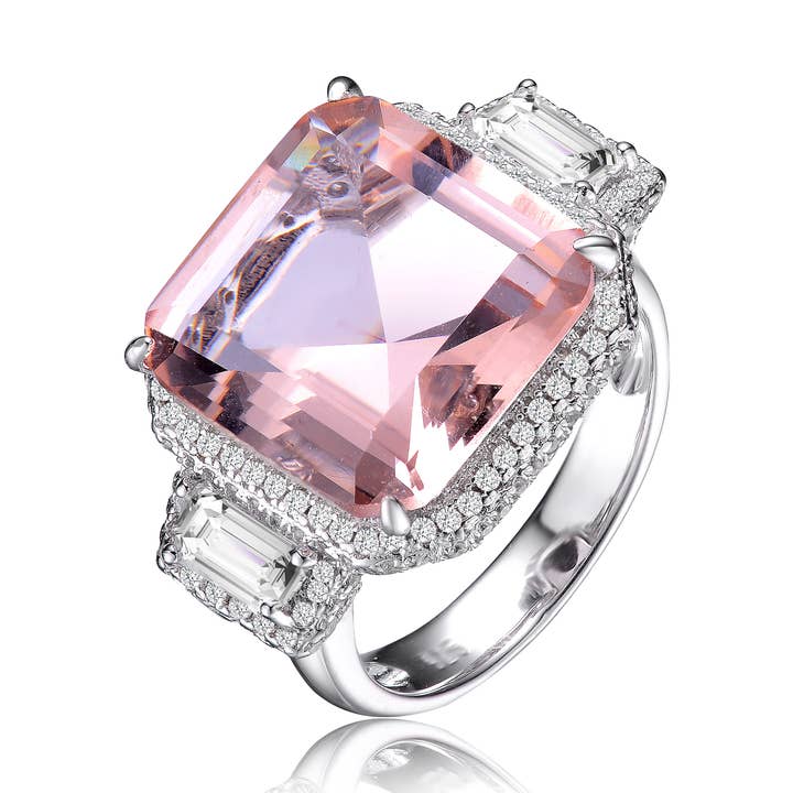BAGUE EN MORGANITE ET CZ (9786-M) pour la vente par Genevive
