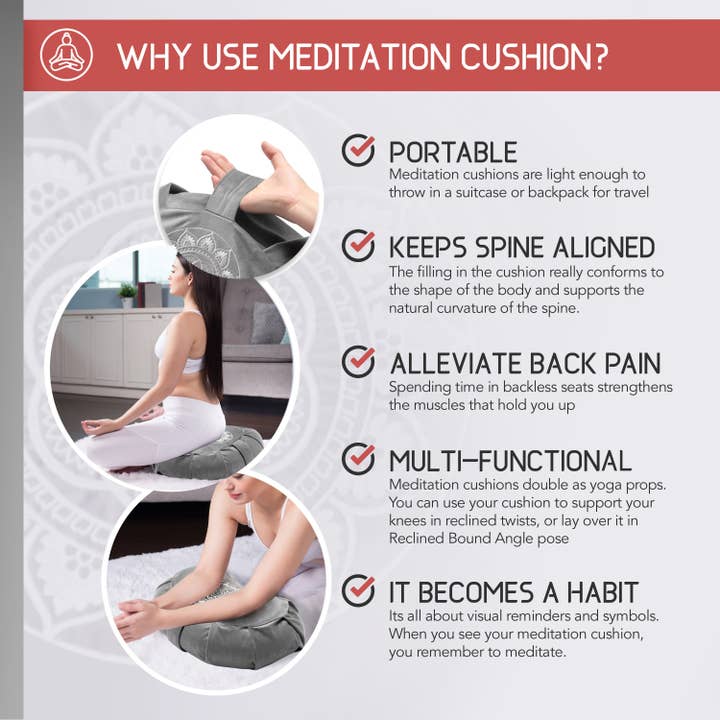 Florensi - Wholesale Meditation Supplies - Velvet Meditation Cushion - Crescent Moon3