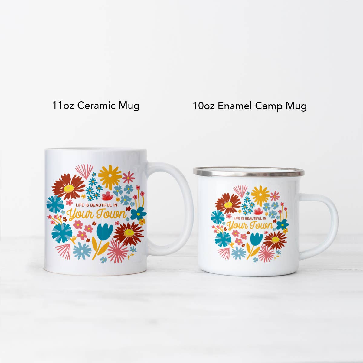 Rock Scissor Paper - Wholesale Coffee Mug - Personalized City Camp Mug - Beautiful Floral with Name Drop1