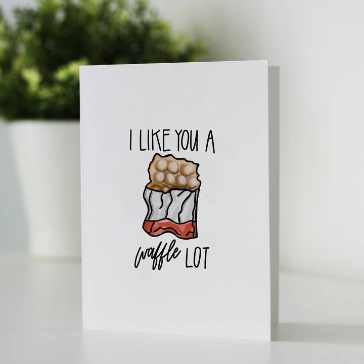 Carte de vœux « I Like You a Waffle Lot » pour la vente par Letter of Choice