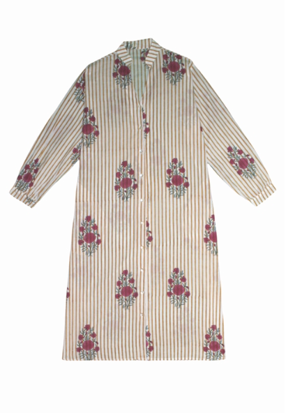 Curiosity Lab - Wholesale Dress - Women's - Night Dress Straight cut long sleeve Indian cotton34