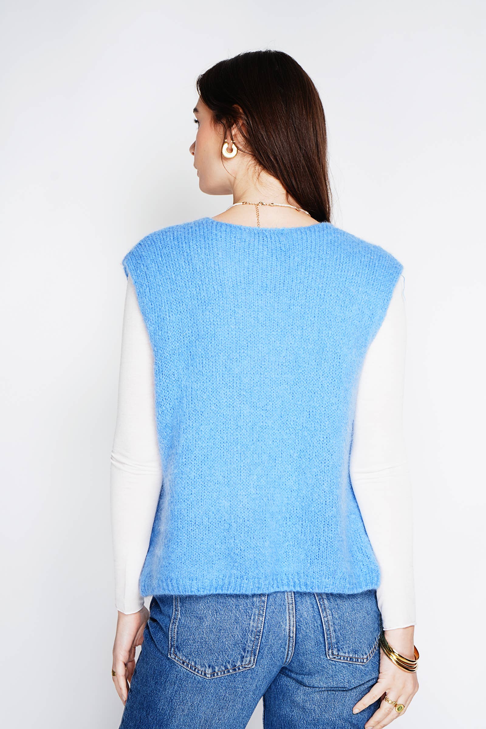 NOELINE - Vente Pull en maille – femme - Gilet en mohair et laine 76773