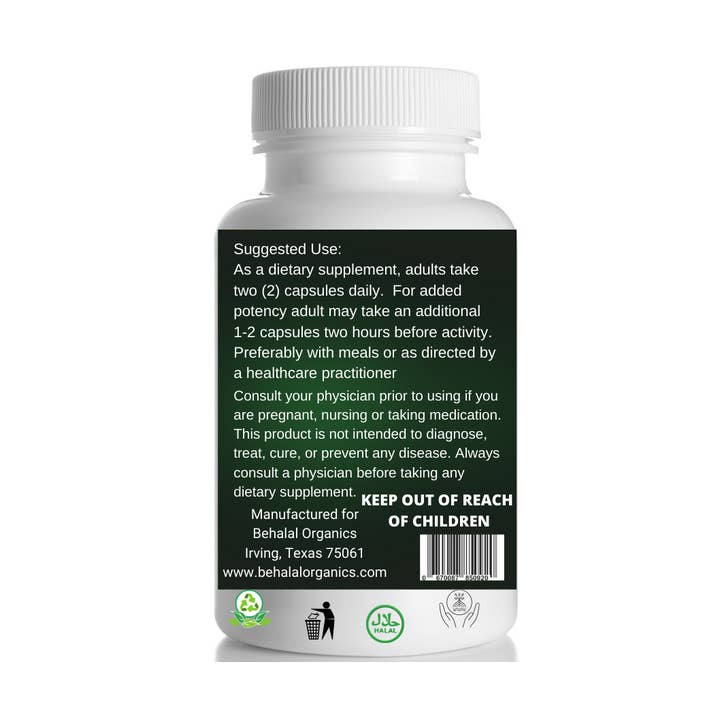 Behalal Organics – wholesale Oral supplement/vitamin – Mondia Whitei Quick Capsules 500mg - 100 counts