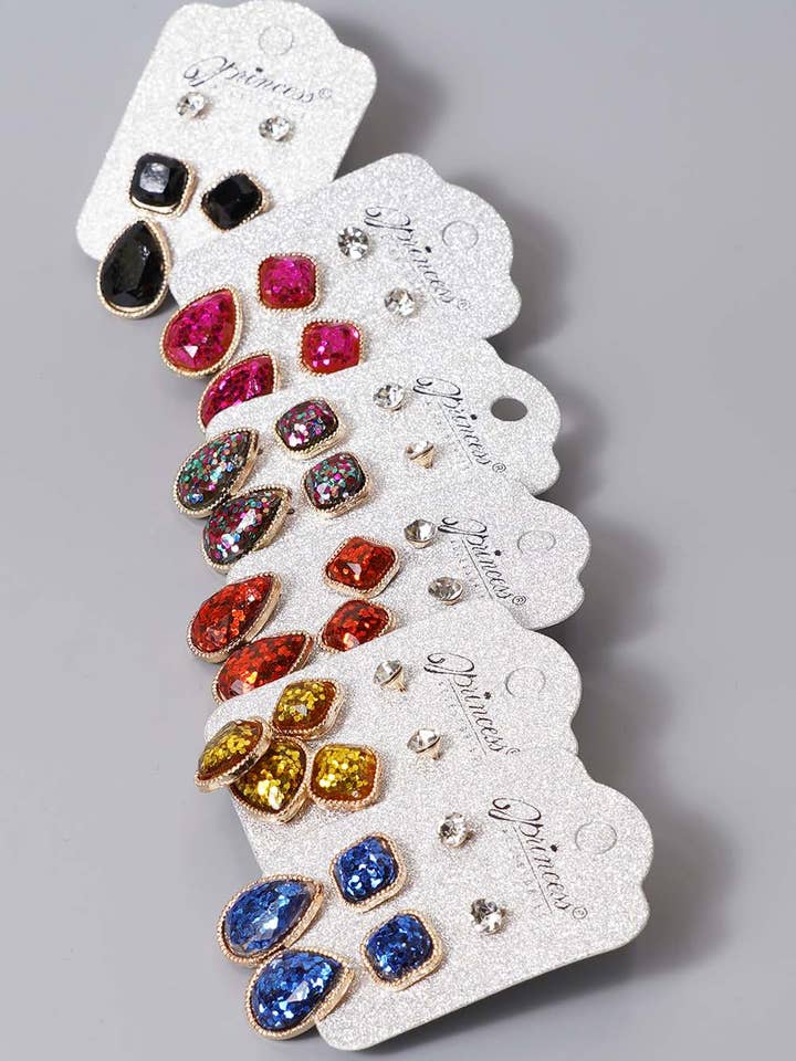 Glitter Fashion Stud Earrings for wholesale by Amerikan Basics