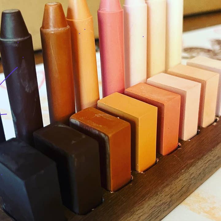 Filana Organic Beeswax Crayons - Wholesale Crayons - Kids & Baby - FILANA Organic Beeswax Crayons: 12 SkinTones in Blocks