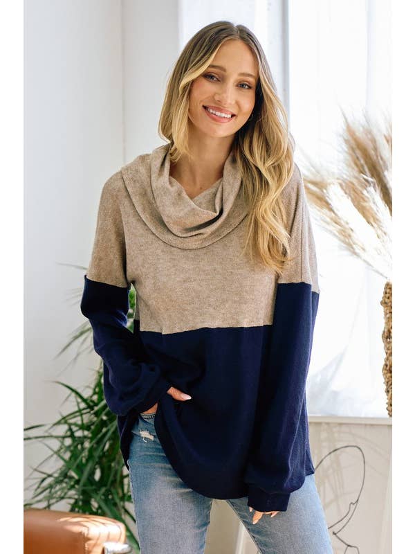 Moonshot Clothing - Wholesale Tunic - Women's - MST3388-I will always love you colorblock top