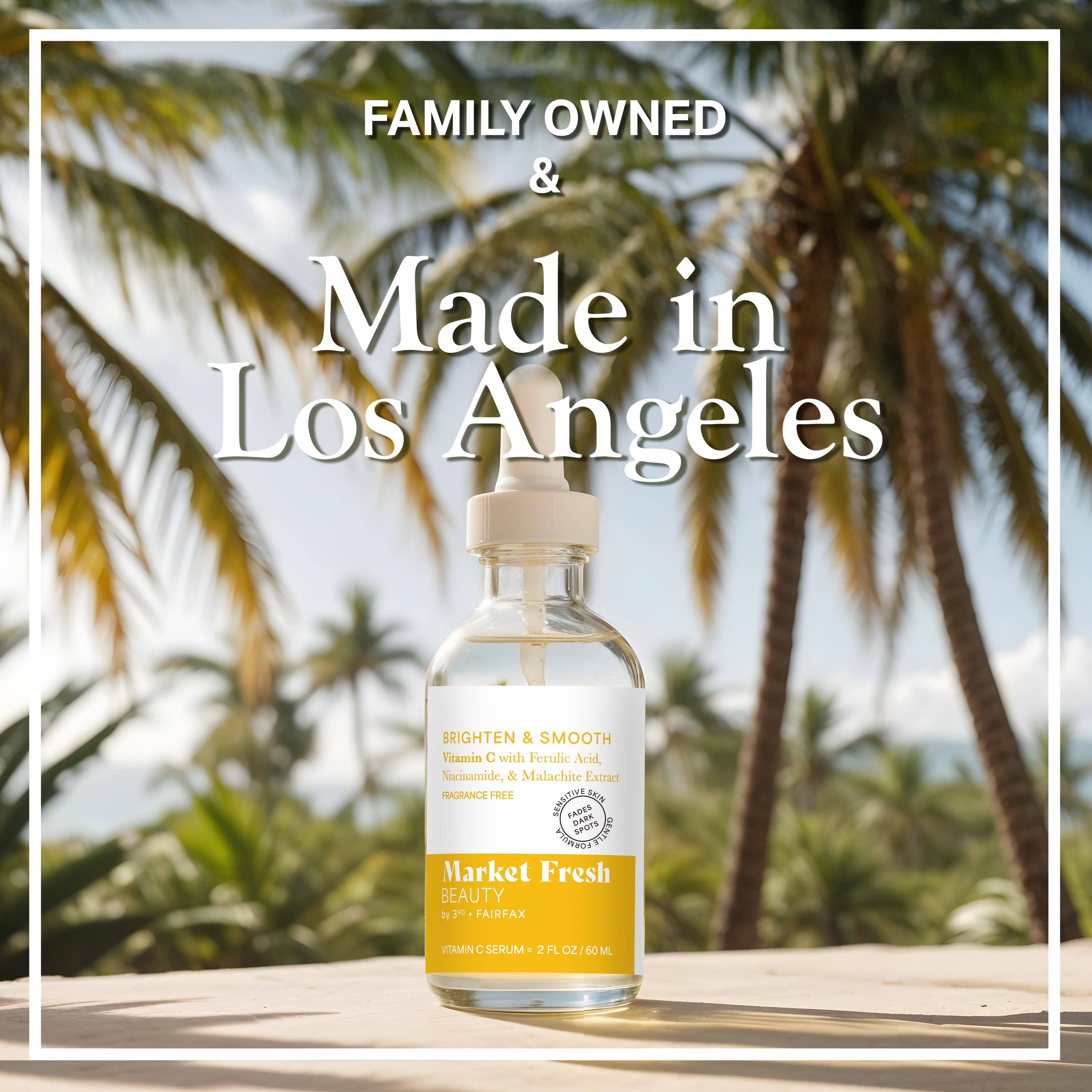 Market Fresh Beauty – wholesale Facial serum/concentrate – Market Fresh Beauty Vitamin C Serum with Ferulic Acid, Niacinamide, & Malachite Extract | Brighten & Smooth | Fragrance-Free | 2 fl oz6