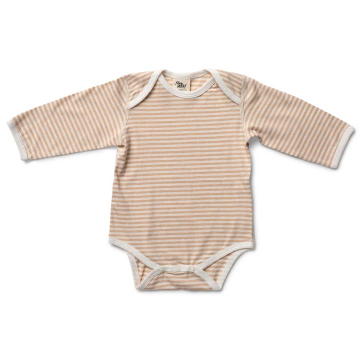 Undyed organic cotton Stripe Jersey Bodysuit for wholesale by Fibre for Good