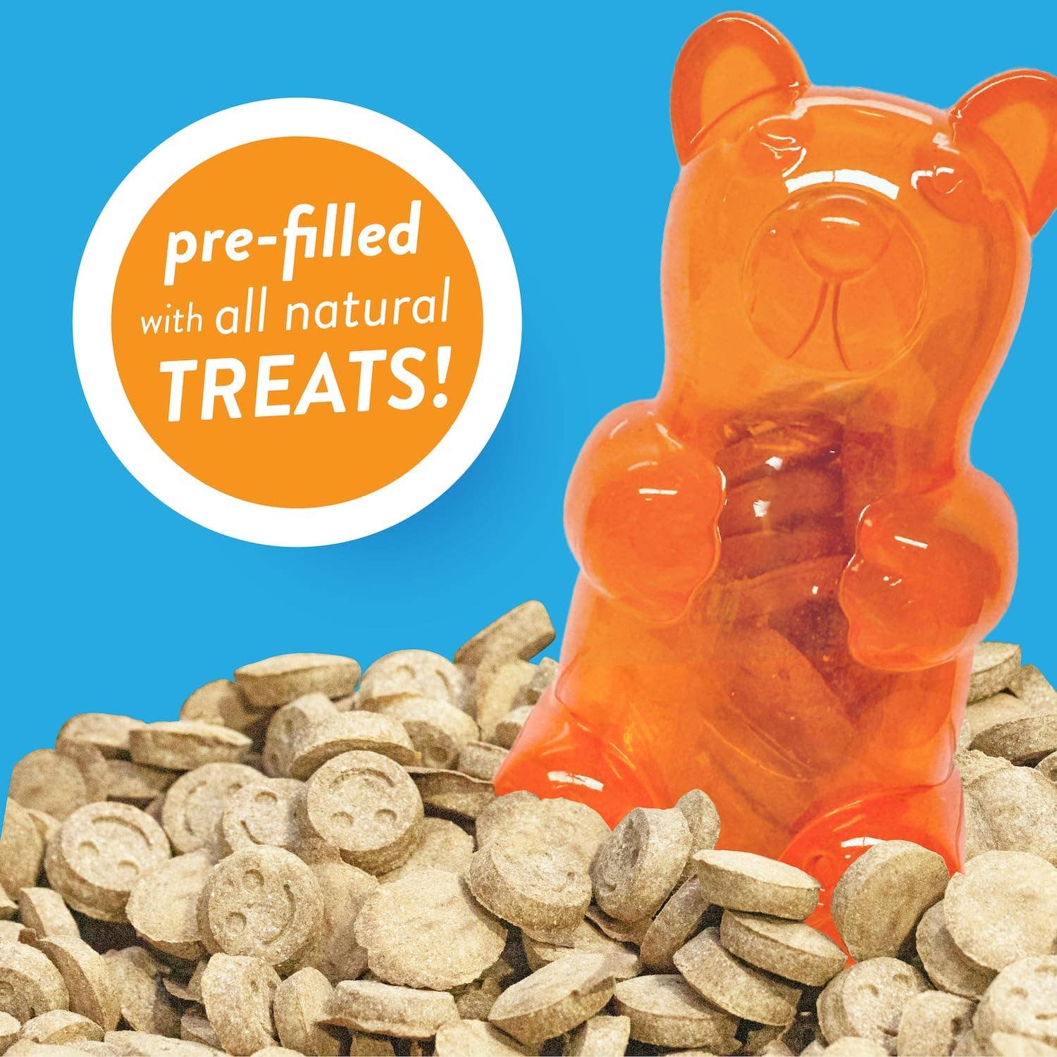 Elite Pet Distributors - Wholesale Pet Plush Toy - Dog - Spunky Pup Gummy Bear Interactive Dog Toy with Treats Included - Assorted Neon Colors- Medium1