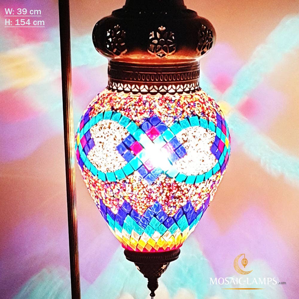 Mosaic Lamps - Wholesale Floor Lamp - Handmade Single Turkish Mosaic Floor Lamp, Large Egg Globe3