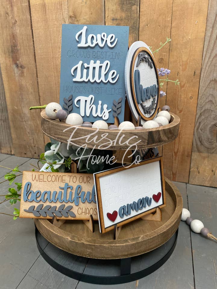 Kit de bandejas para decoración, letreros y manualidades para venta al por mayor de Rustic Home Co LLC