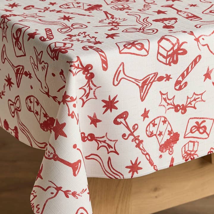 Geometry - Wholesale Tablecloth - Holiday Doodles Tablecloth