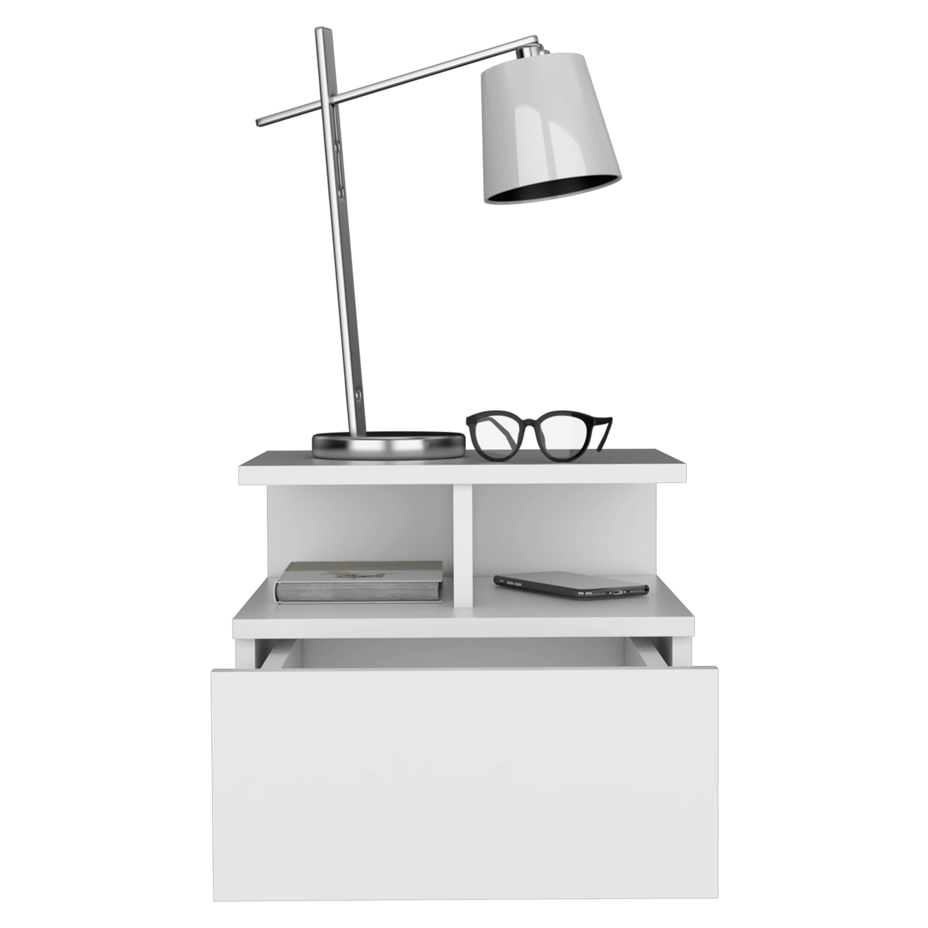 TUHOME FURNITURE - Wholesale Bedroom Furniture - Adele Floating Nightstand, Drawer, Open Top Shelves34