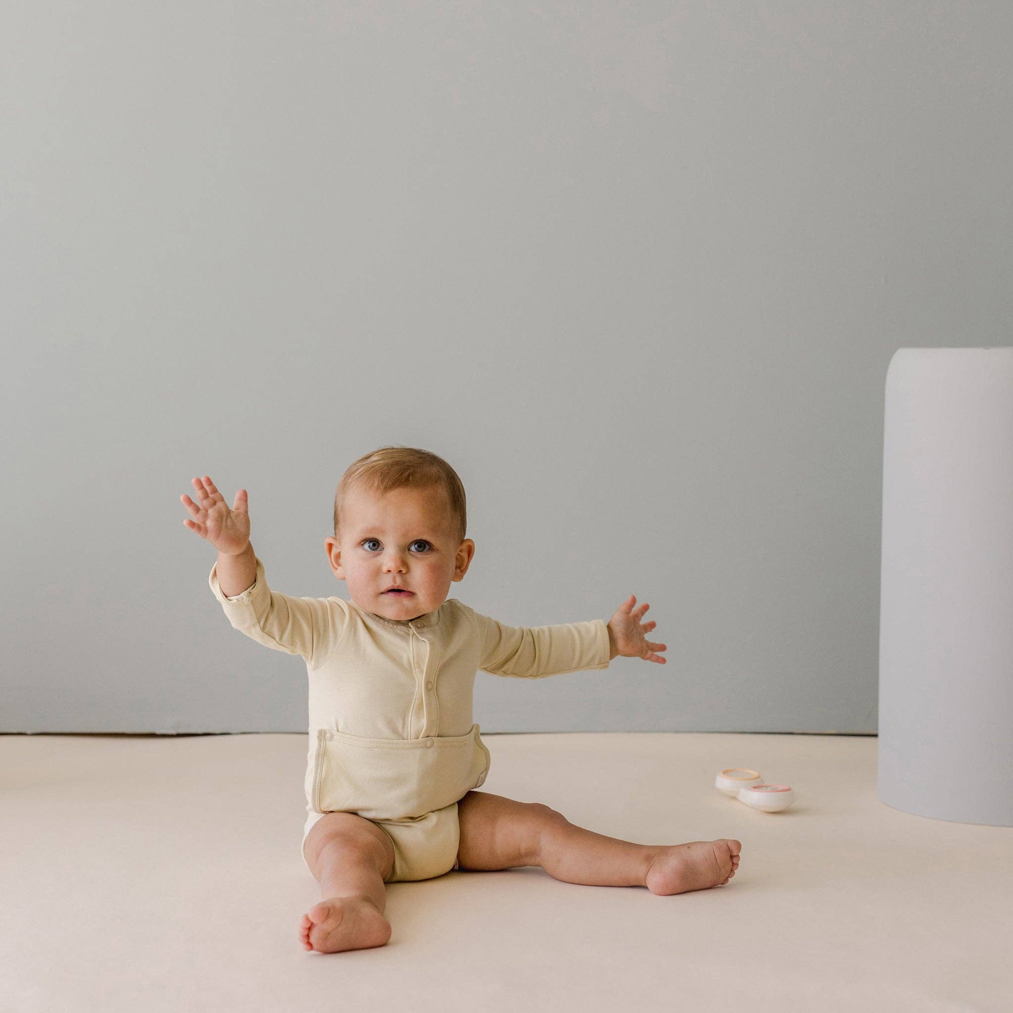 August River Co. - Wholesale Bodysuit (Non-Footed) - Baby - Cotton Front flap Onesie | Buttercream3