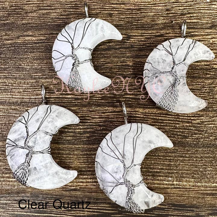 KayleeNYC - Wholesale Individual Charm/Pendant - Hand Wrapped Crystal Moon Pendant