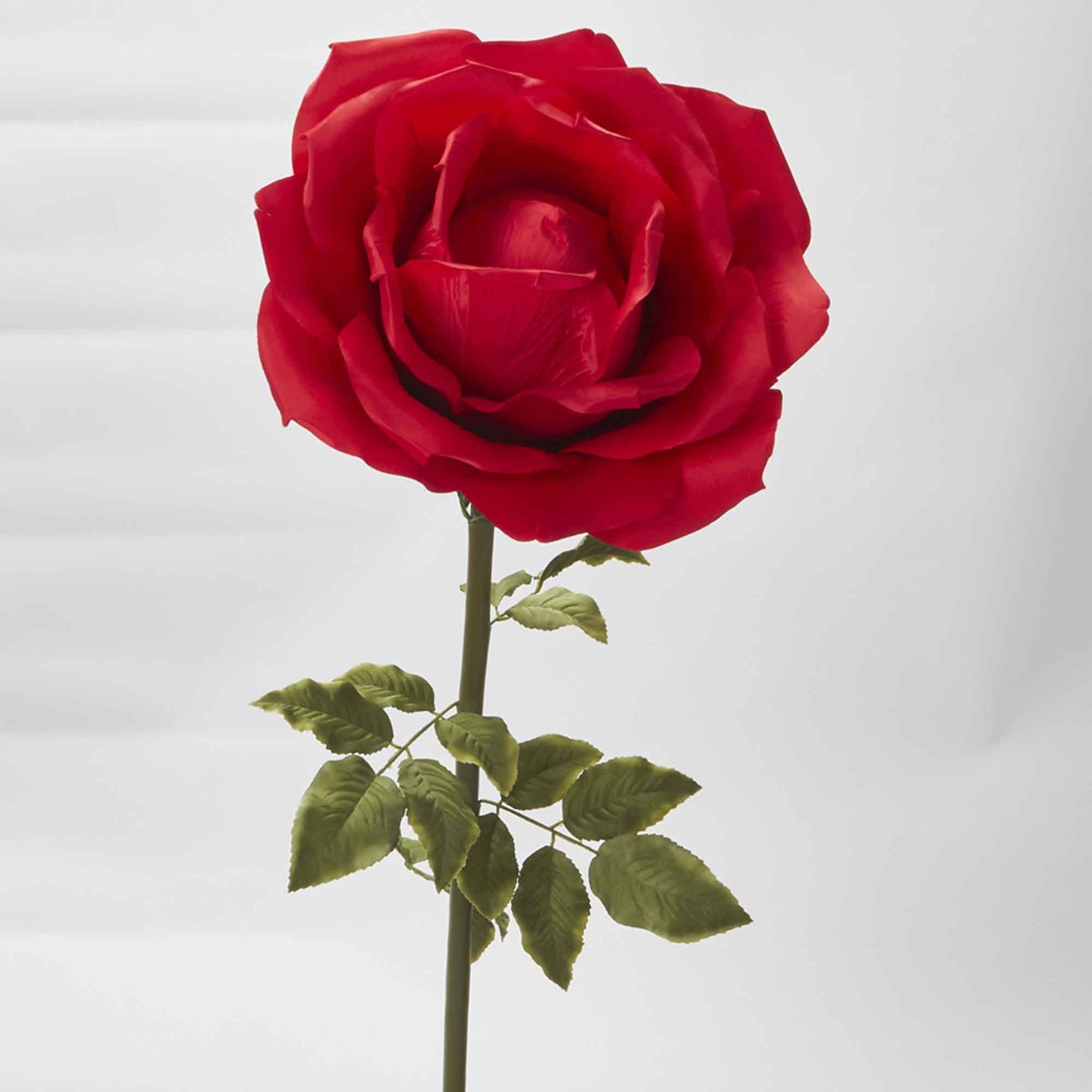 Jumbo Artificial Rose 53" - Red for wholesale on Faire1
