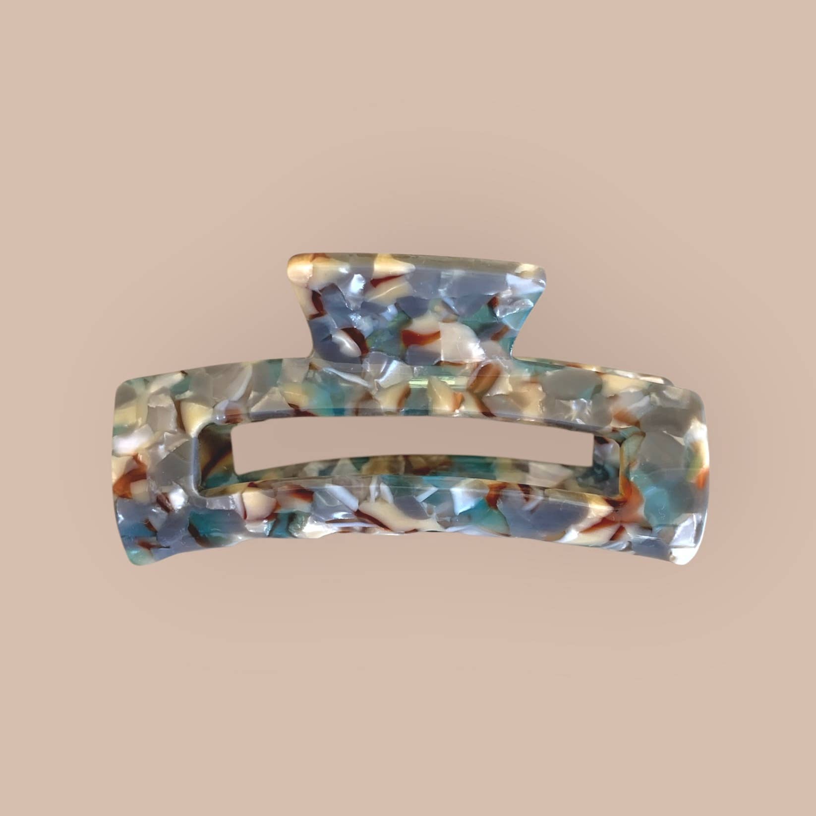 agathe & cocö – Großhandel Haarclip – Damen – Rechteckige Krokodilklemme GM - Multi Blau0